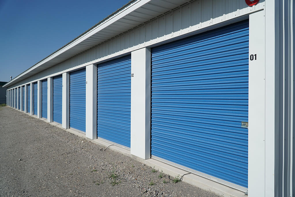 row of storage units at Safe-T-Stor